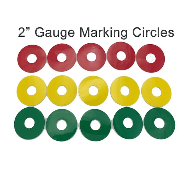 5S Supplies Gauge Warning Film Circles 2 inch Diameter, Red, 5PK GWC-2IN-RED - main
